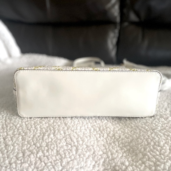 Tory Burch Women's T Monogram Canvas Floral Vine Small Tote - Picture 8 of 11